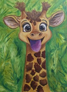A smiling giraffe